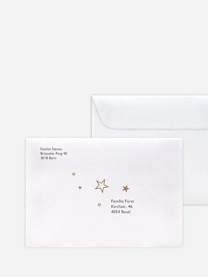 Bedruckte Umschläge Weihnachten Sternenglanz