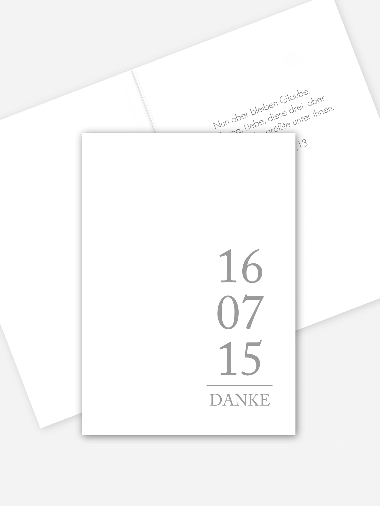 Blanko-Dankeskarte Hochzeit Unser Tag