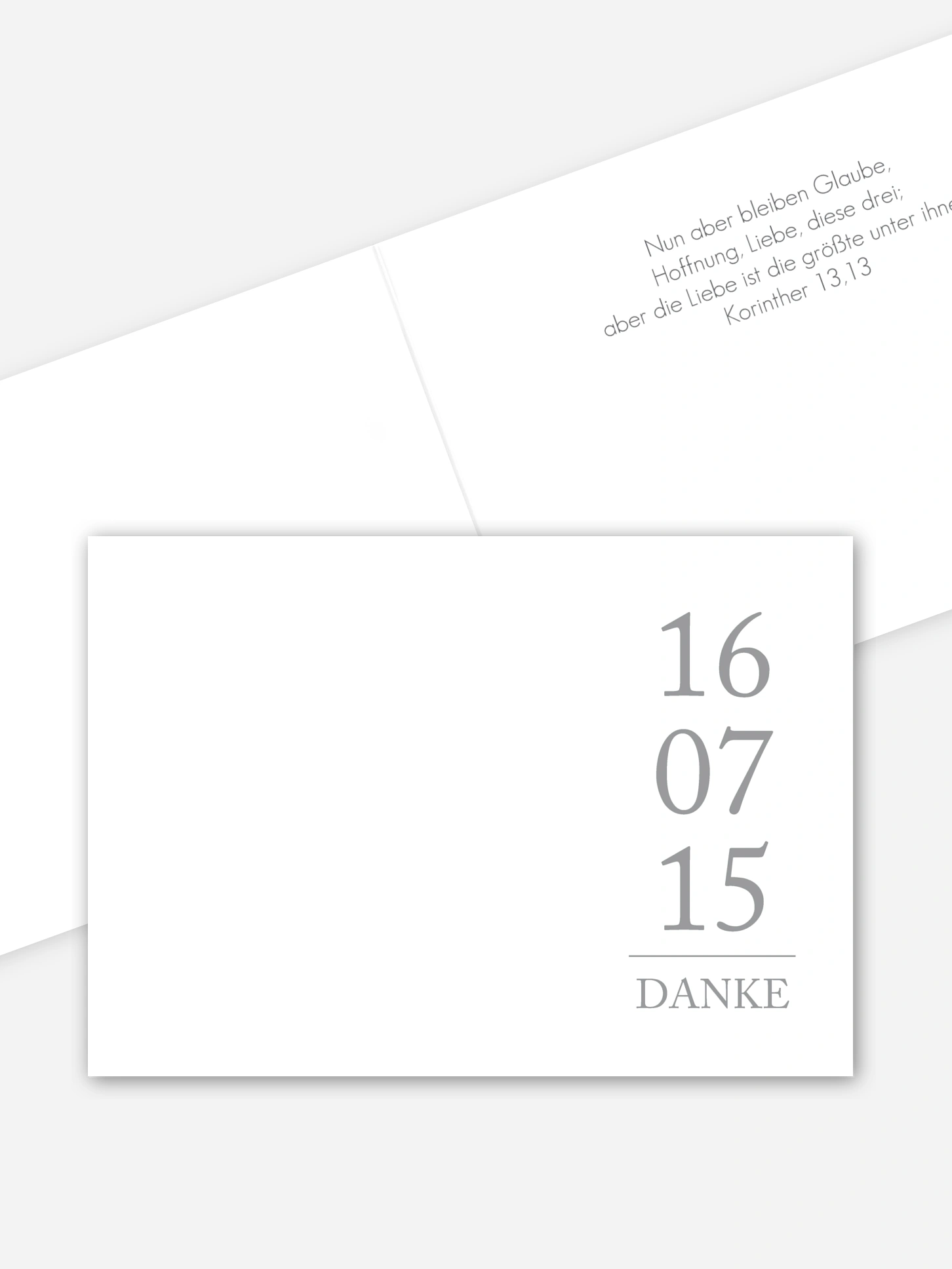 Blanko-Dankeskarte Hochzeit Unser Tag