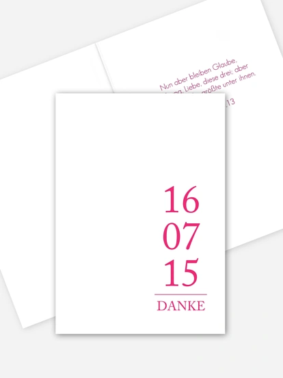 Blanko-Dankeskarte Hochzeit Unser Tag