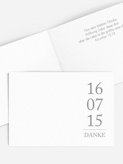 Blanko-Dankeskarte Hochzeit Unser Tag