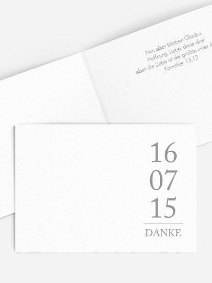 Blanko-Dankeskarte Hochzeit Unser Tag