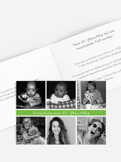 Einladung 30. Geburtstag Fotoreich