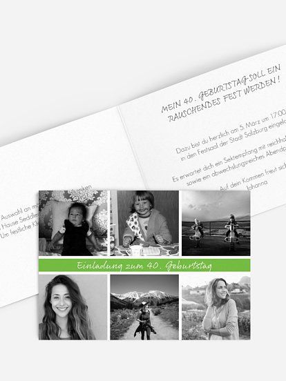 Einladung 40. Geburtstag Fotoreich