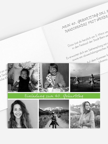 Einladung 40. Geburtstag Fotoreich