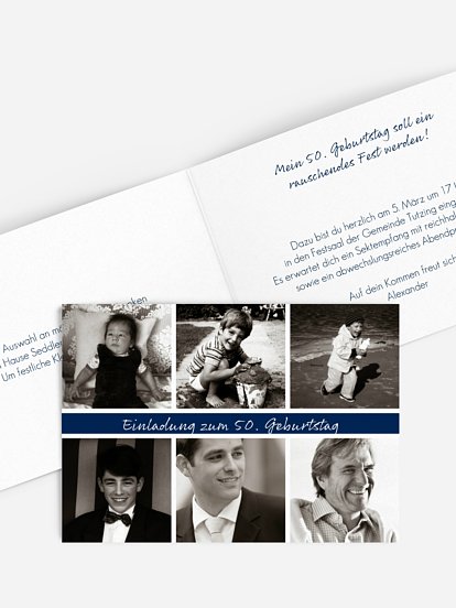 Einladung 50. Geburtstag Fotoreich