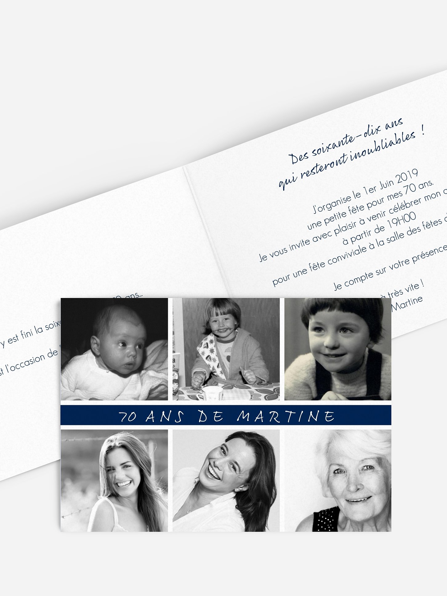 invitation anniversaire 70 Belle histoire