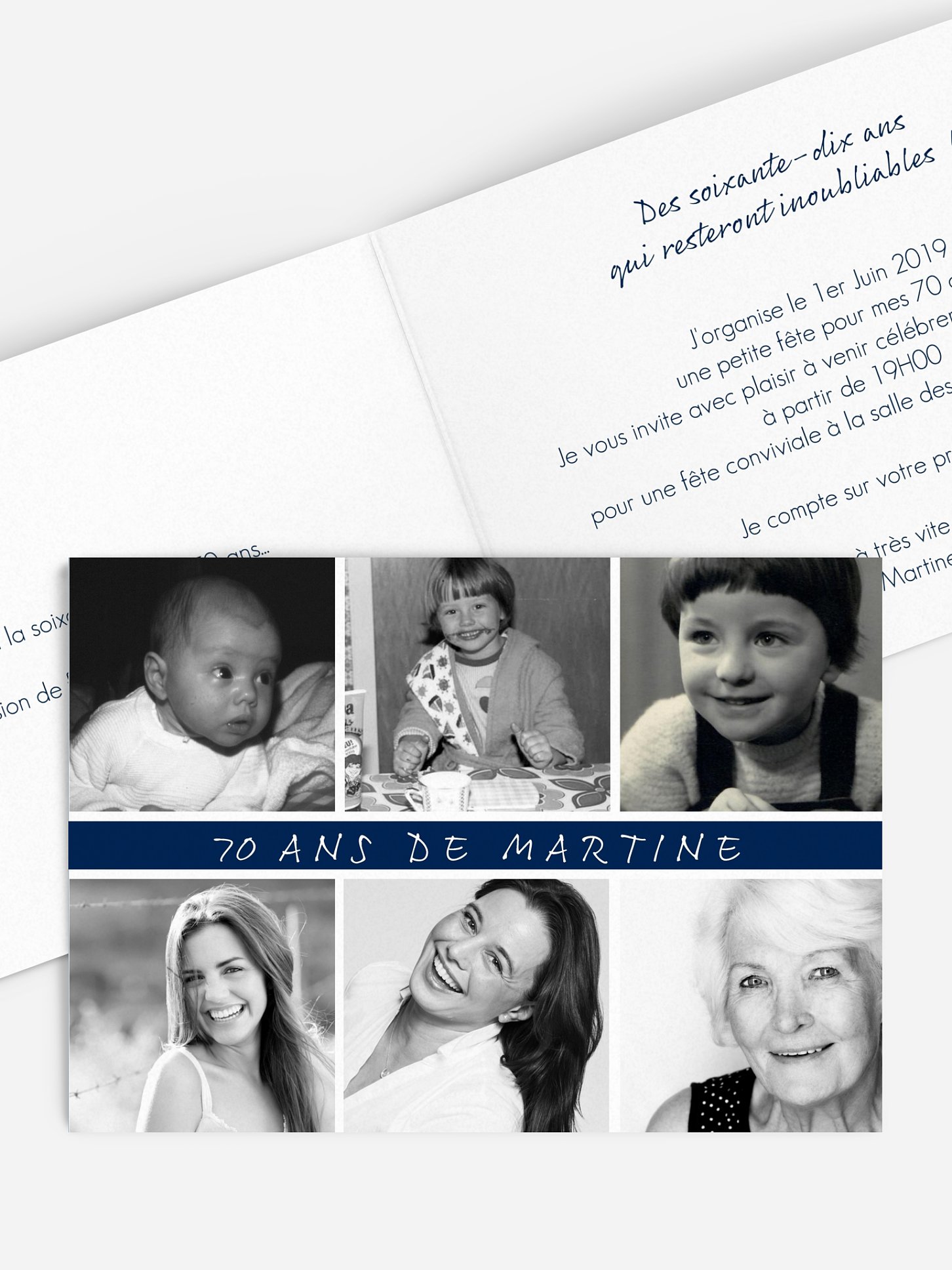 invitation anniversaire 70 Belle histoire