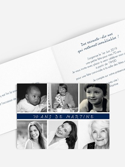 invitation anniversaire 70 Belle histoire