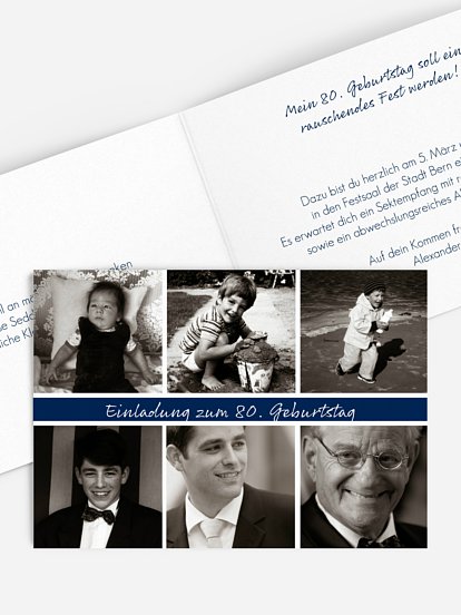 Einladung 80. Geburtstag Fotoreich