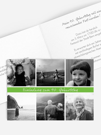 Einladung 90. Geburtstag Fotoreich
