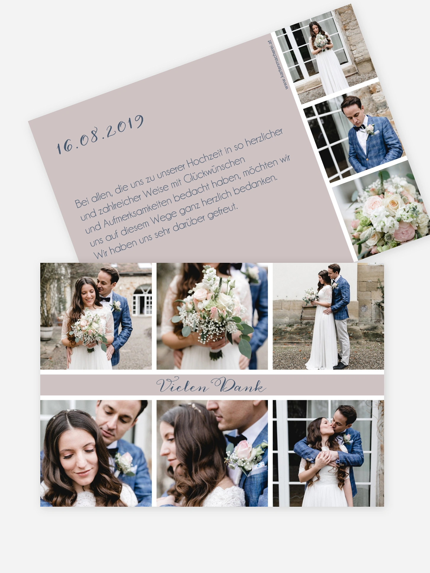 Dankeskarte Hochzeit Fotoreich