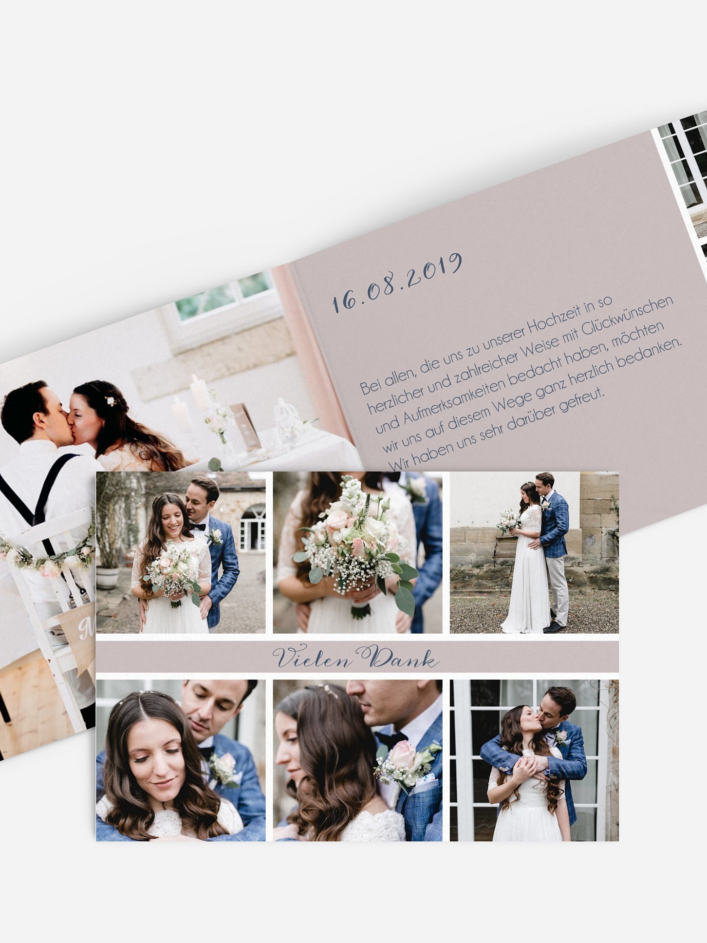 Dankeskarte Hochzeit Fotoreich