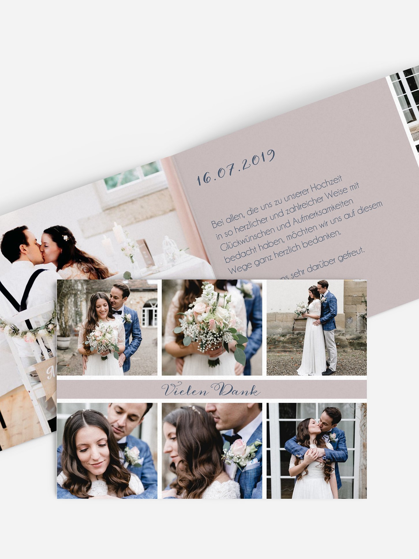 Dankeskarte Hochzeit Fotoreich