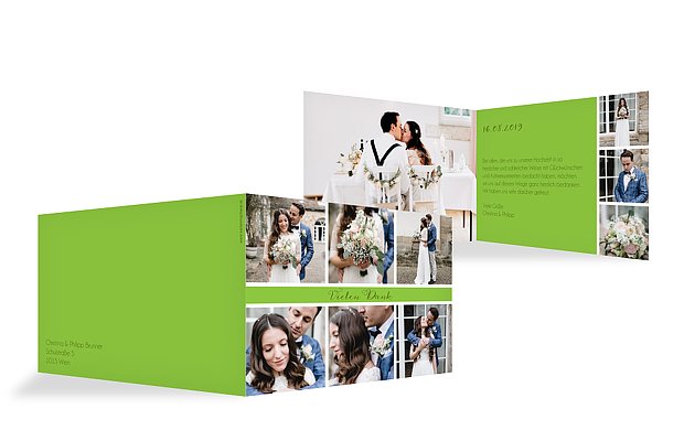 Dankeskarte Hochzeit Fotoreich