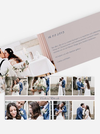 Dankeskarte Hochzeit Fotoreich