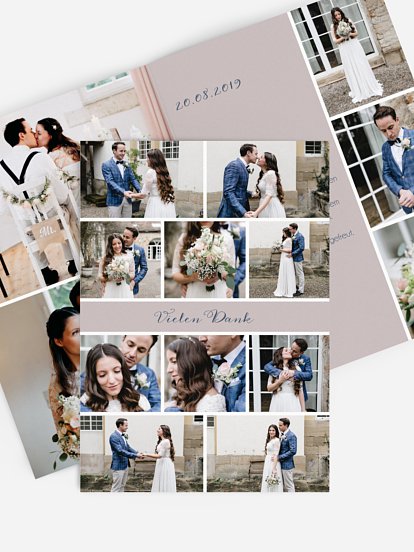 Dankeskarte Hochzeit Fotoreich