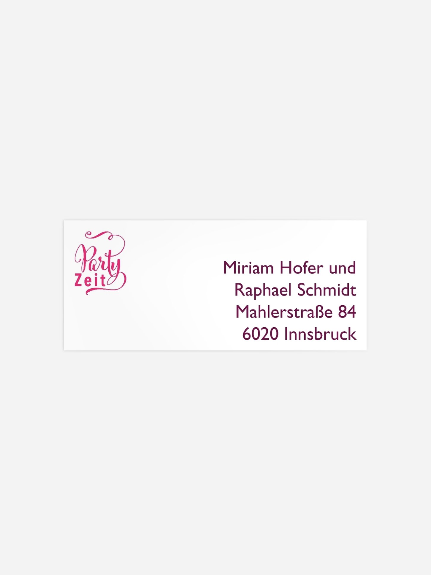 Absenderaufkleber Party Partyzeit