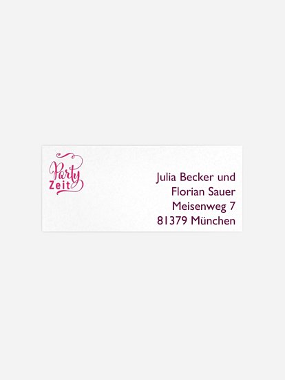 Absenderaufkleber Party Partyzeit