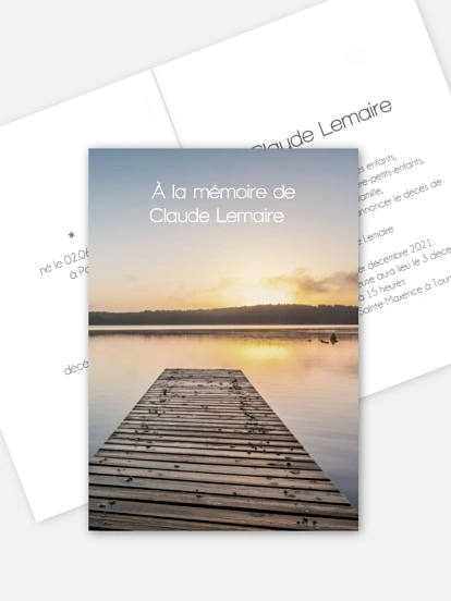 Faire-part de décès Mer calme