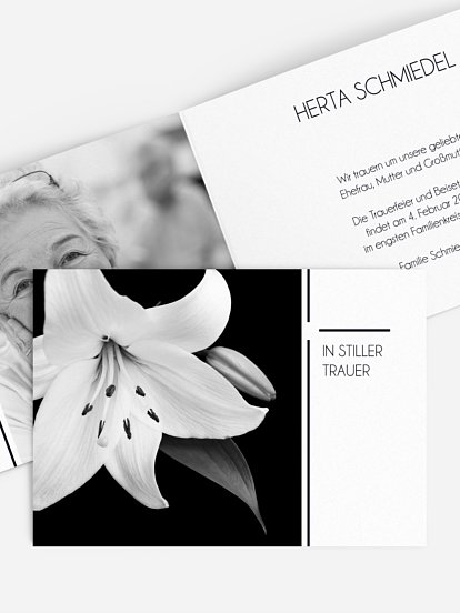 Trauerkarte Trauerlilie