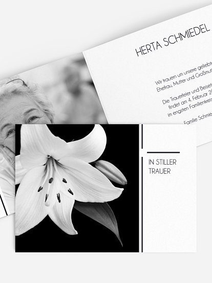 Trauerkarte Trauerlilie