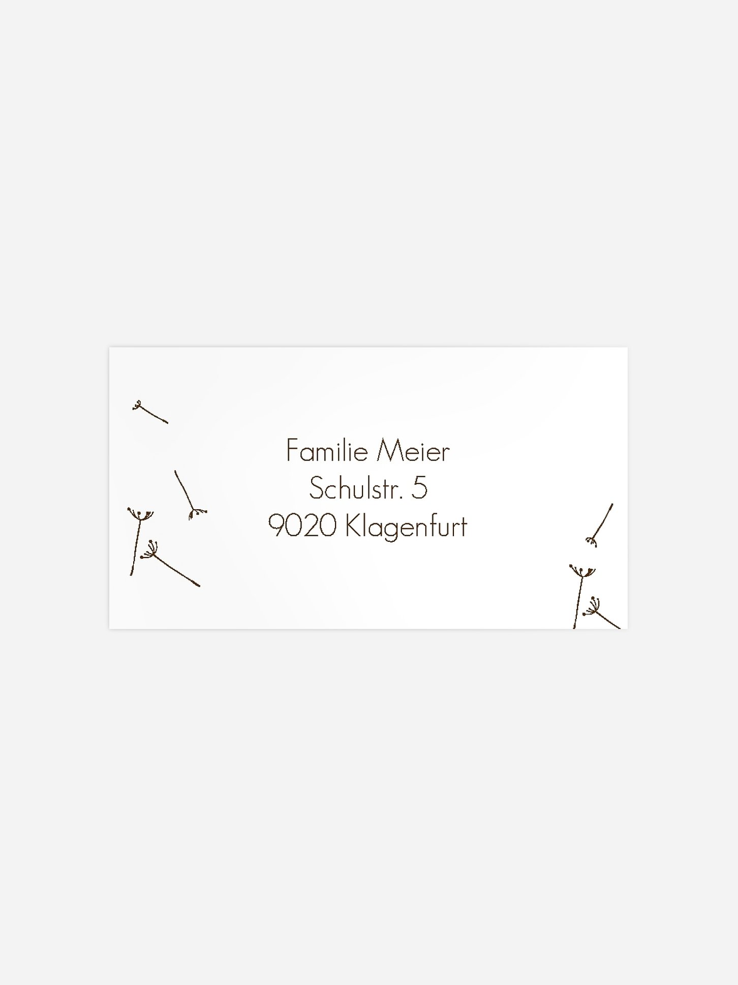 Empfängeraufkleber Trauer Abendlicht