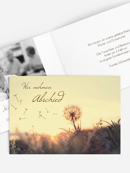 Trauerkarte Abendlicht
