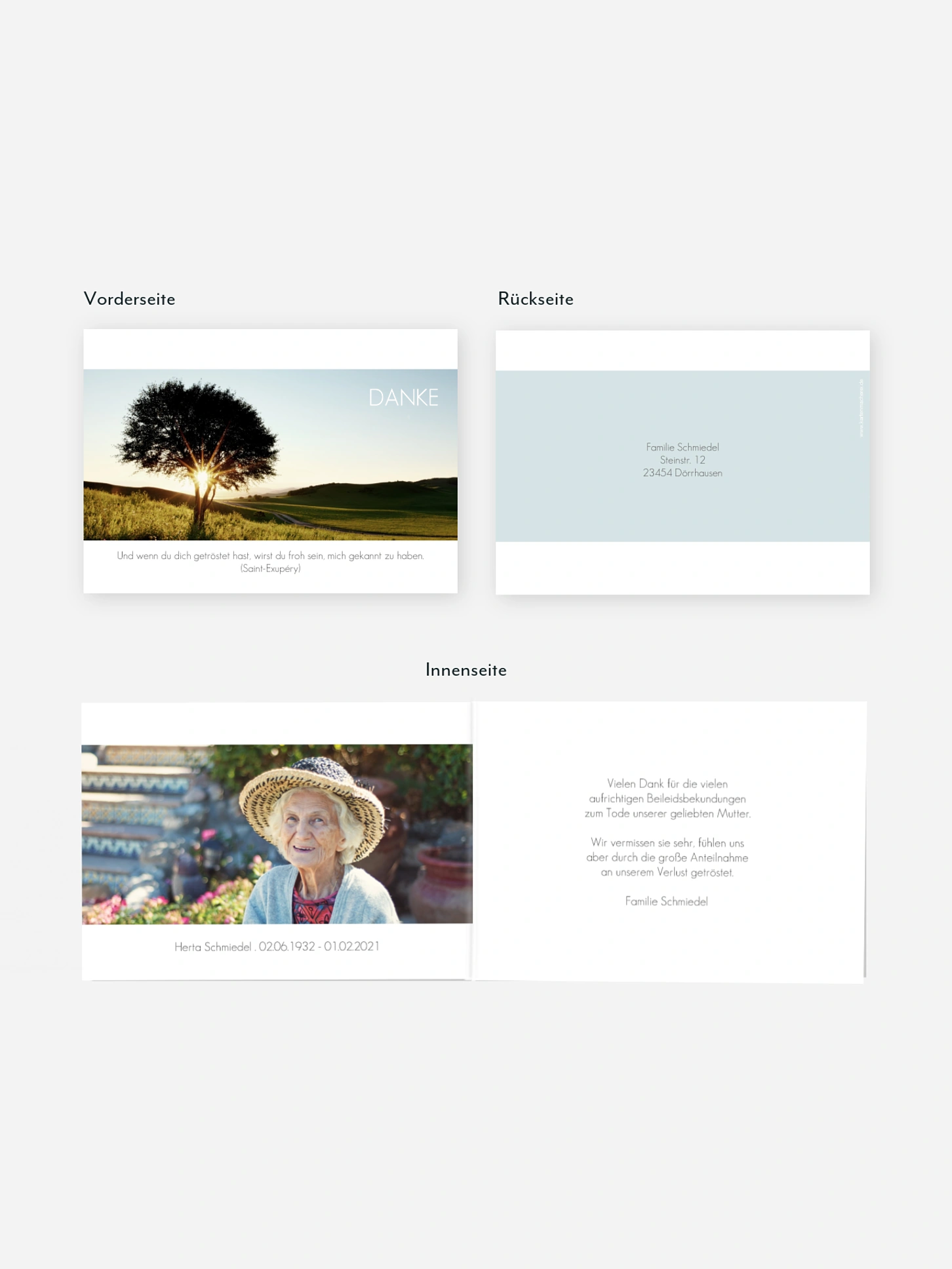 Trauerdanksagung Licht
