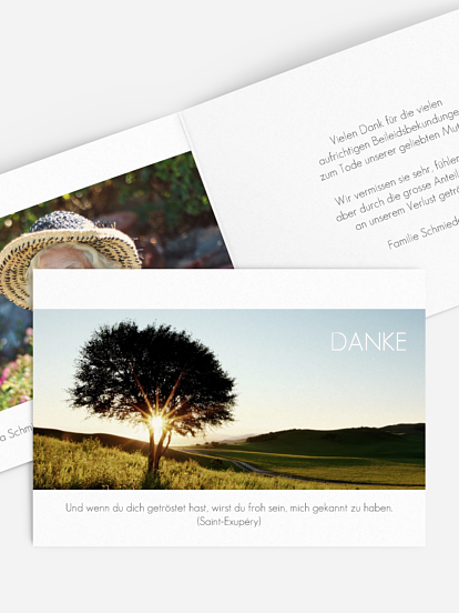 Trauerdanksagung Licht