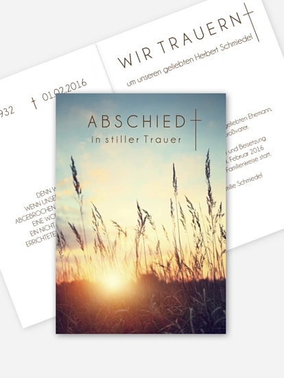 Trauerkarte Sonnenuntergang