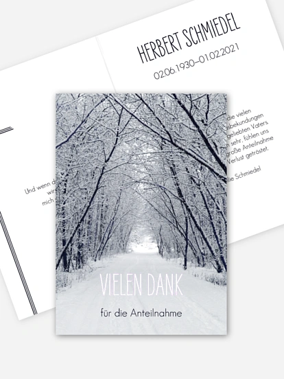 Trauerdanksagung Weg