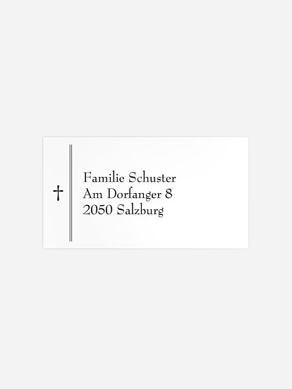 Empfängeraufkleber Trauer Stilles Gebet