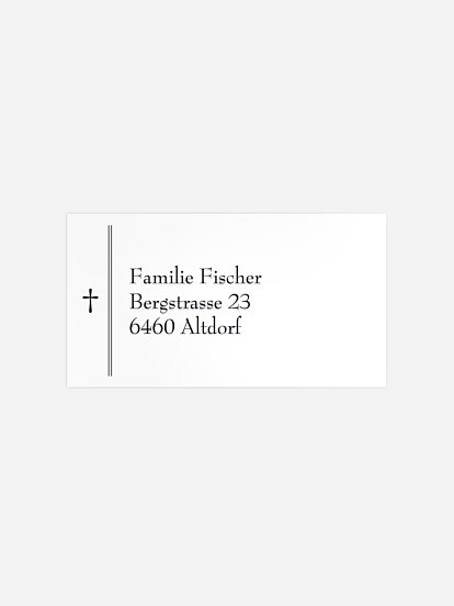 Empfängeraufkleber Trauer Stilles Gebet