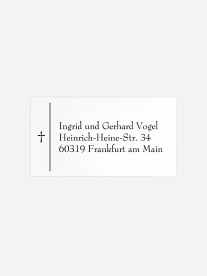 Empfängeraufkleber Trauer Stilles Gebet