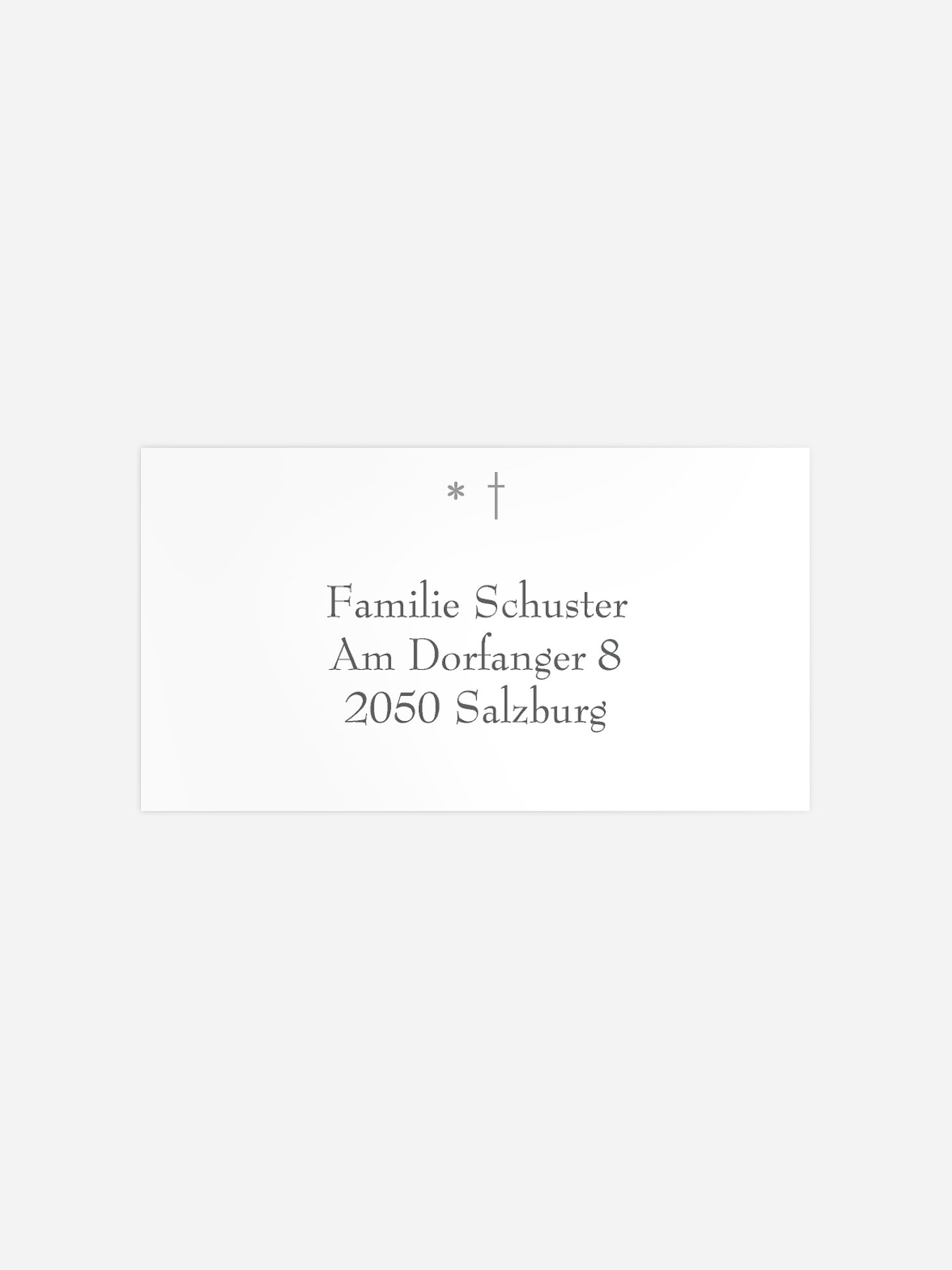 Empfängeraufkleber Trauer Ewige Ruhe