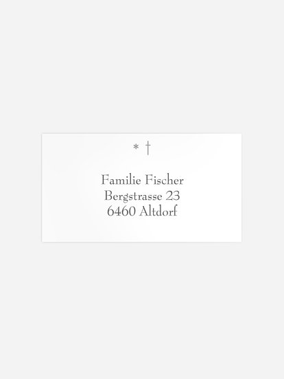 Empfängeraufkleber Trauer Ewige Ruhe