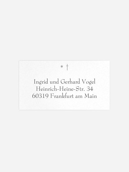 Empfängeraufkleber Trauer Ewige Ruhe