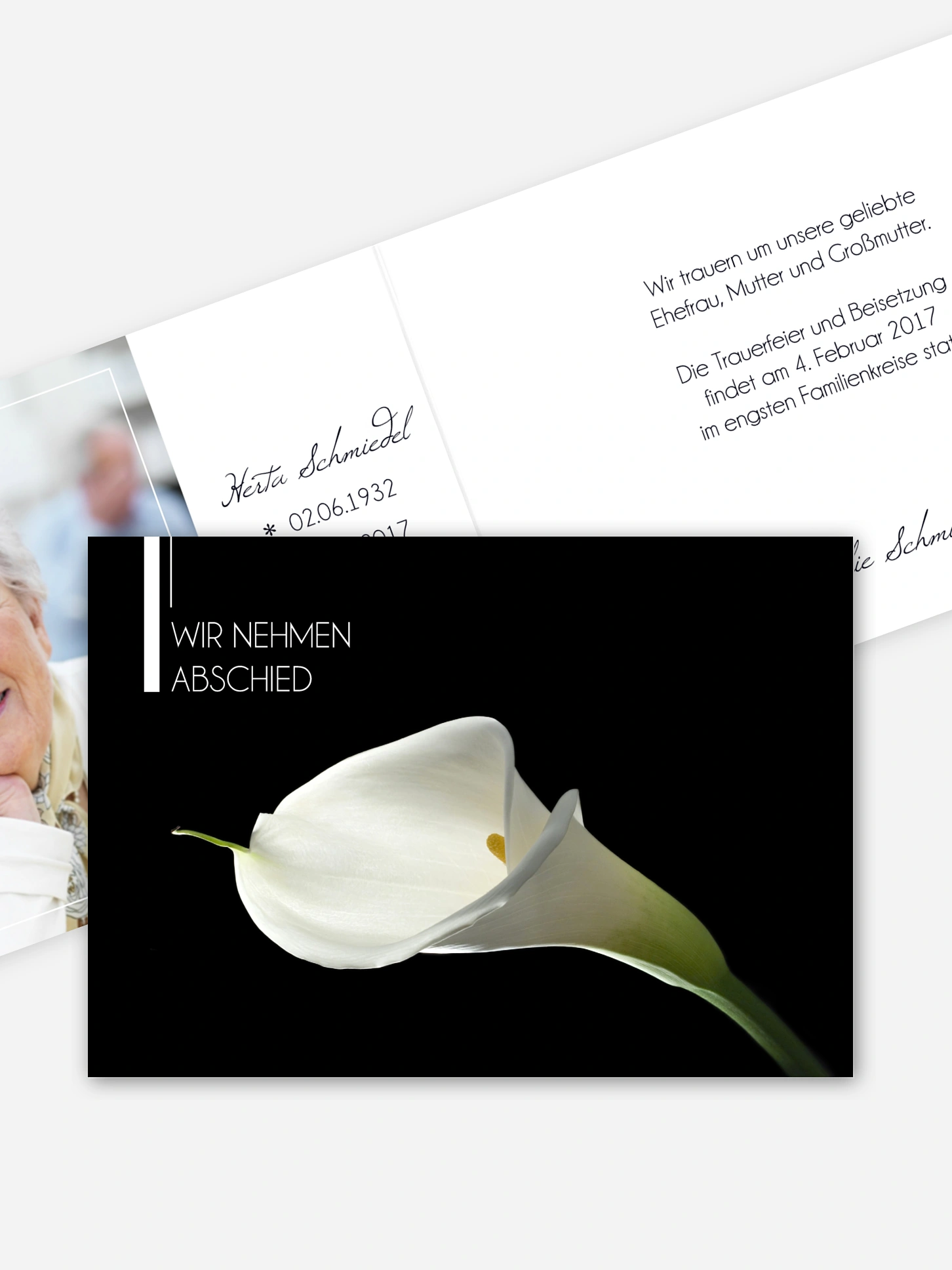 Trauerkarte Calla