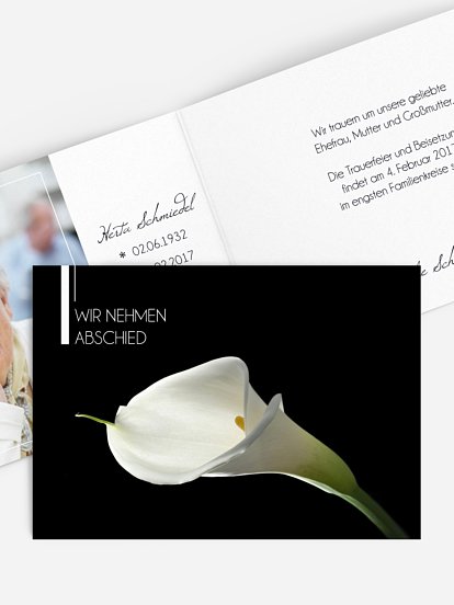 Trauerkarte Calla