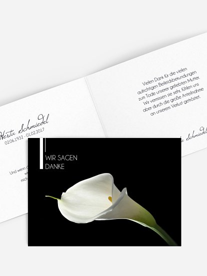 Trauerdanksagung Calla
