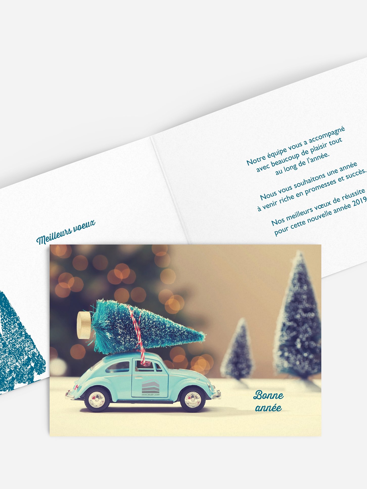Carte de voeux entreprise Noël express