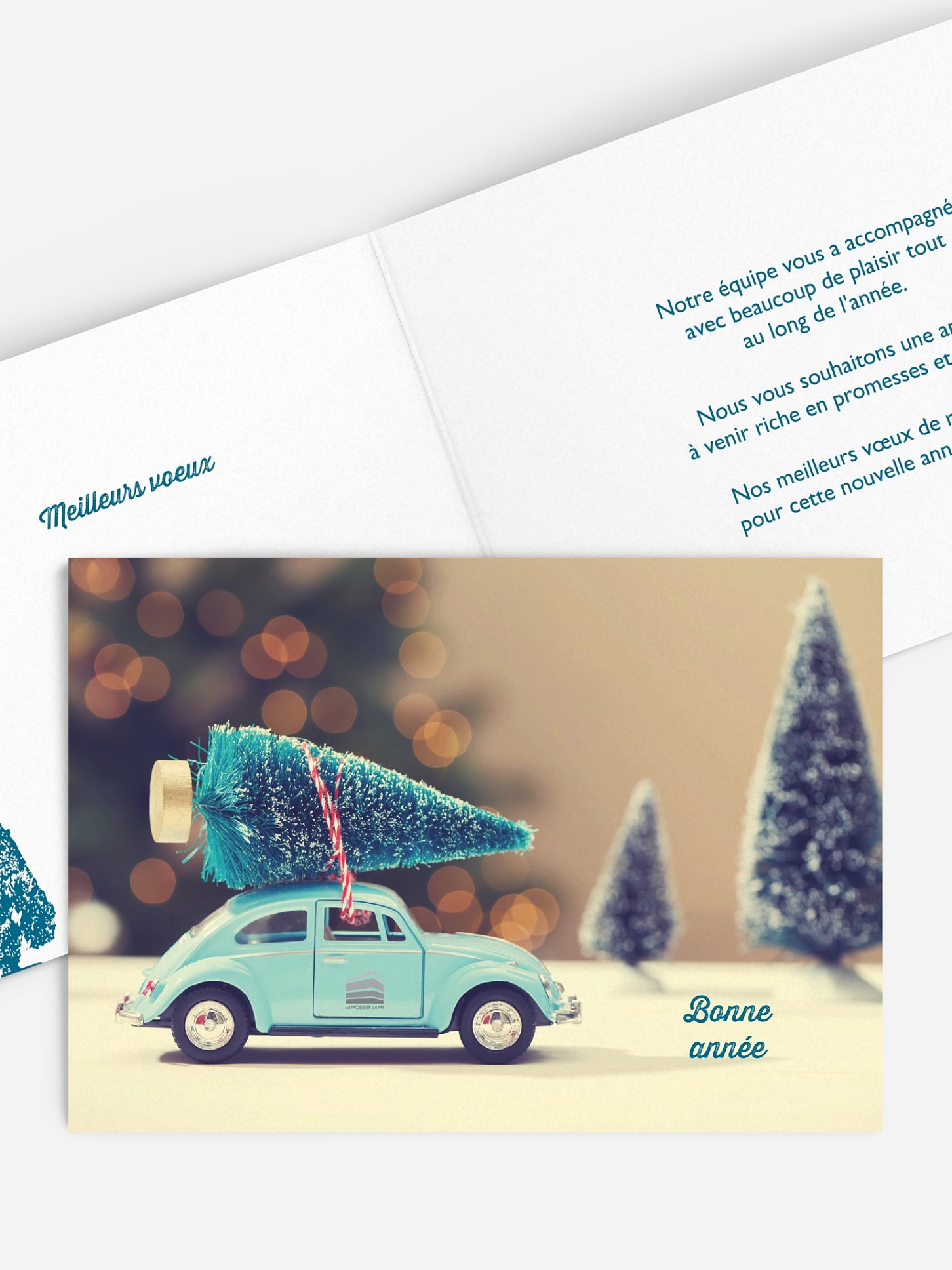 Carte de voeux entreprise Noël express