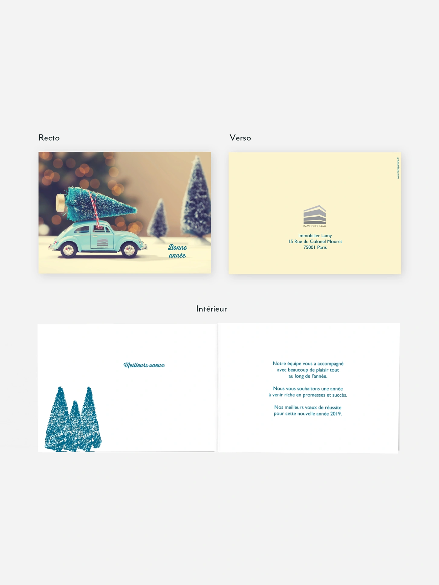 Carte de voeux entreprise Noël express
