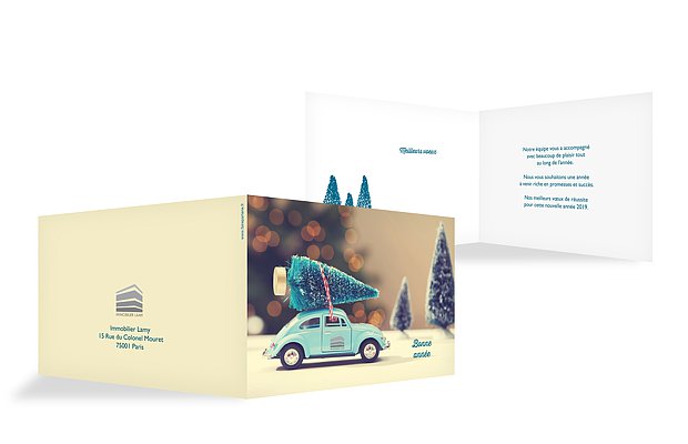 Carte de voeux entreprise Noël express