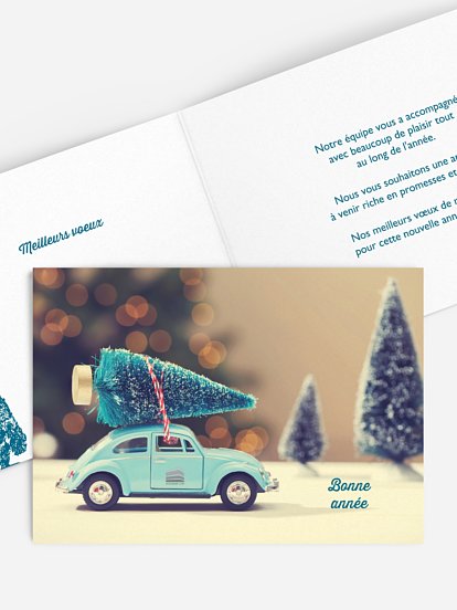 Carte de voeux entreprise Noël express