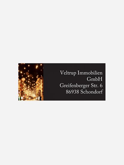 Absenderaufkleber geschäftl. Weihnachten Lichterstadt