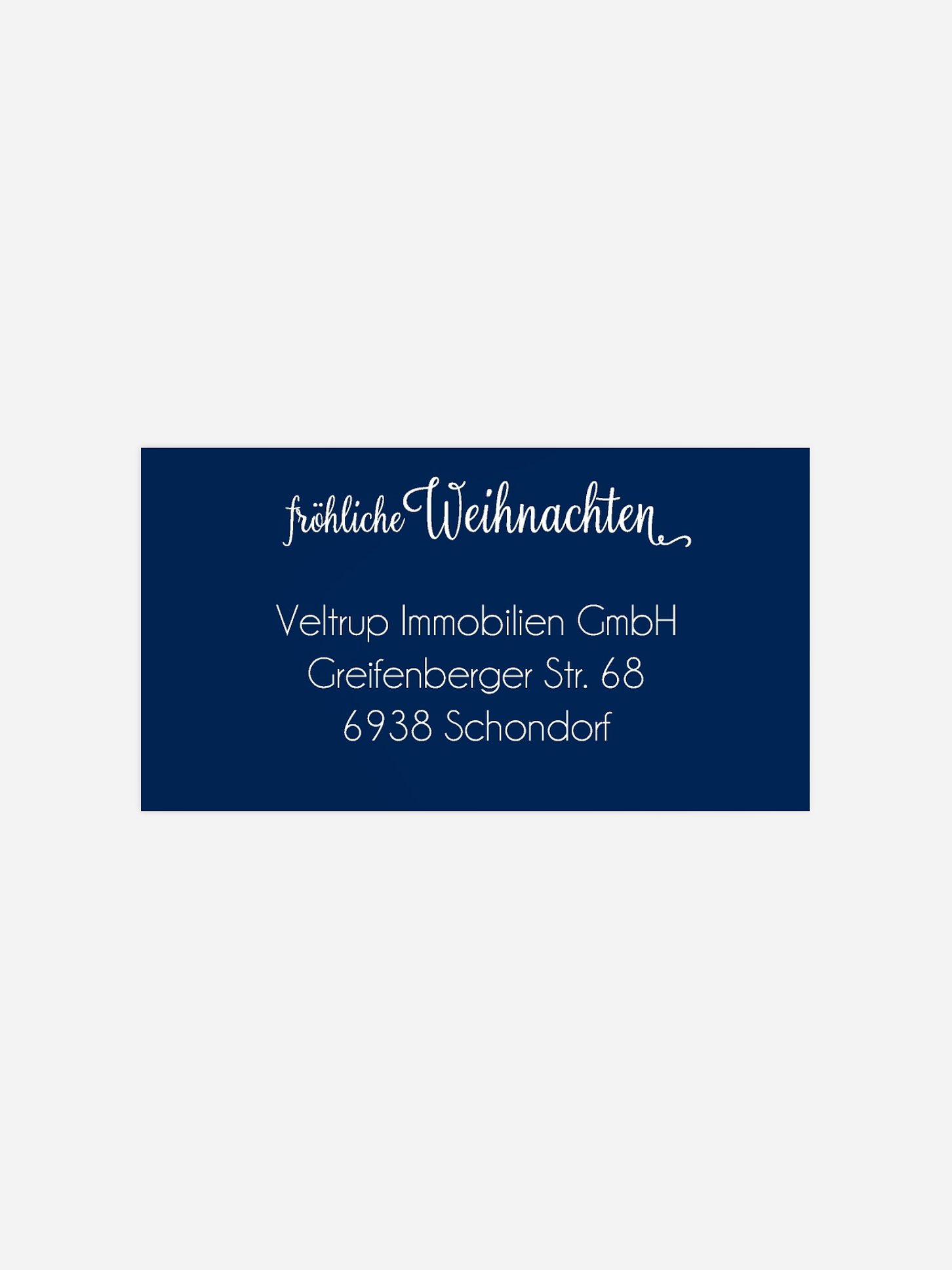 Empfängeraufkleber geschäftl. Weihnachten Besinnlichkeit