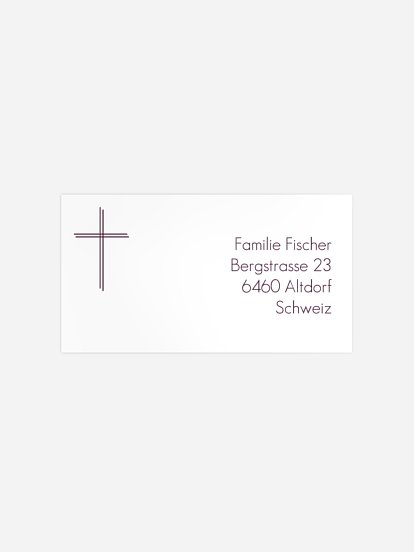 Empfängeraufkleber Trauer Ruhe