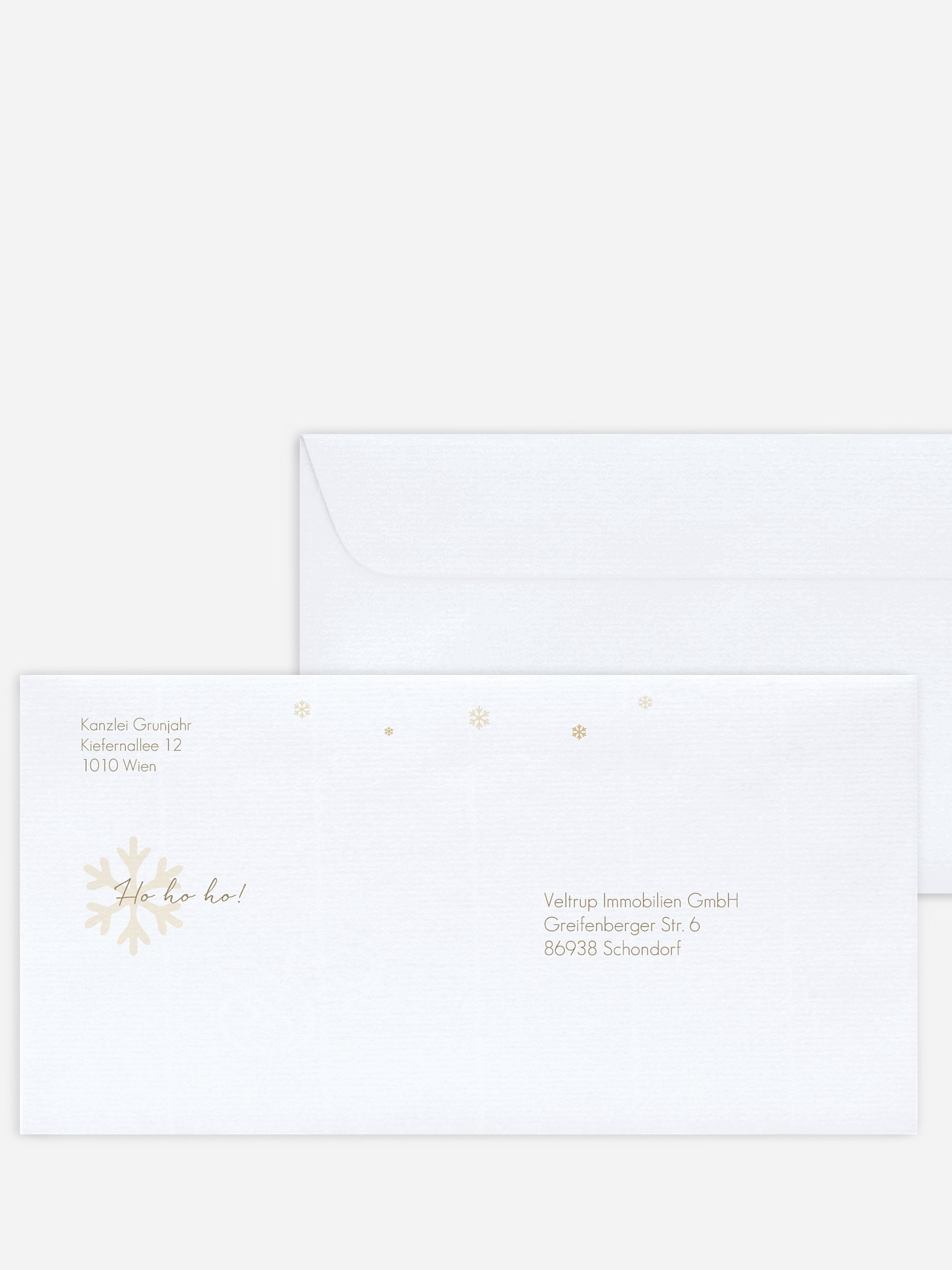 Bedruckte Umschläge geschäftl. Weihnachten Snow Flake